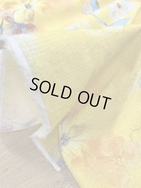 画像7: 生地:綿100%BIGフラワー柄プリント(黄色) (7)