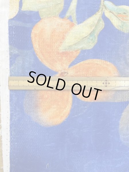 画像2: 生地:綿100%BIGフラワー柄プリント(青) (2)