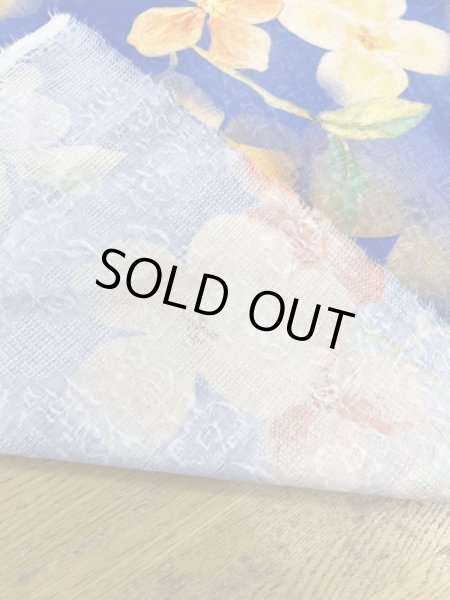 画像3: 生地:綿100%BIGフラワー柄プリント(青) (3)