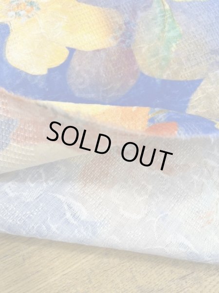 画像4: 生地:綿100%BIGフラワー柄プリント(青) (4)