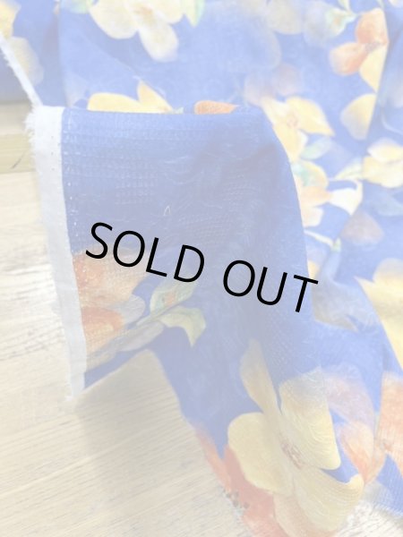 画像7: 生地:綿100%BIGフラワー柄プリント(青) (7)