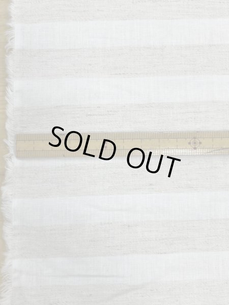 画像2: 生地:コットンリネン先染めワッシャーボーダー(白/ベージュ) (2)