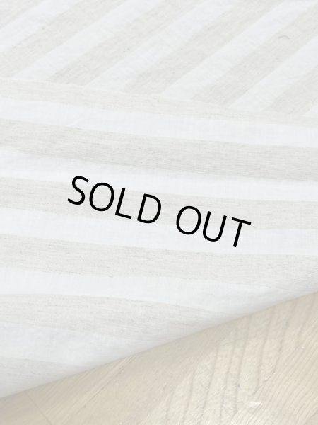 画像3: 生地:コットンリネン先染めワッシャーボーダー(白/ベージュ) (3)