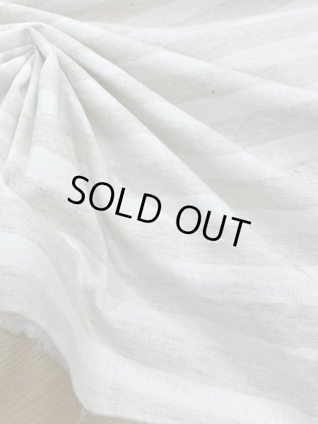 画像5: 生地:コットンリネン先染めワッシャーボーダー(白/ベージュ) (5)