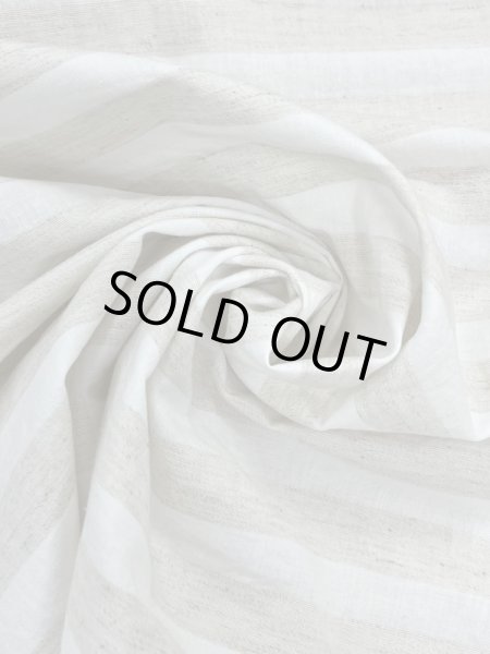 画像6: 生地:コットンリネン先染めワッシャーボーダー(白/ベージュ) (6)