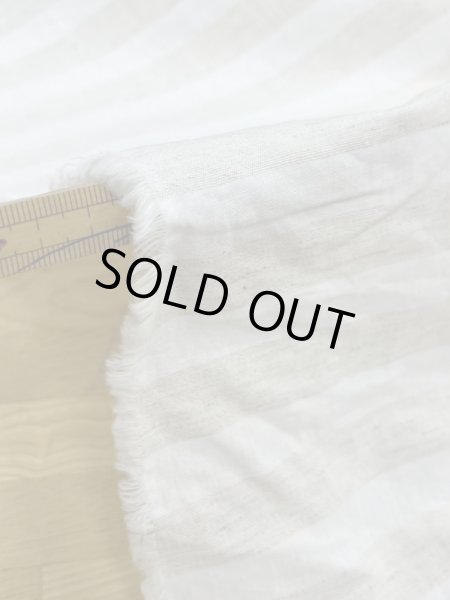 画像7: 生地:コットンリネン先染めワッシャーボーダー(白/ベージュ) (7)