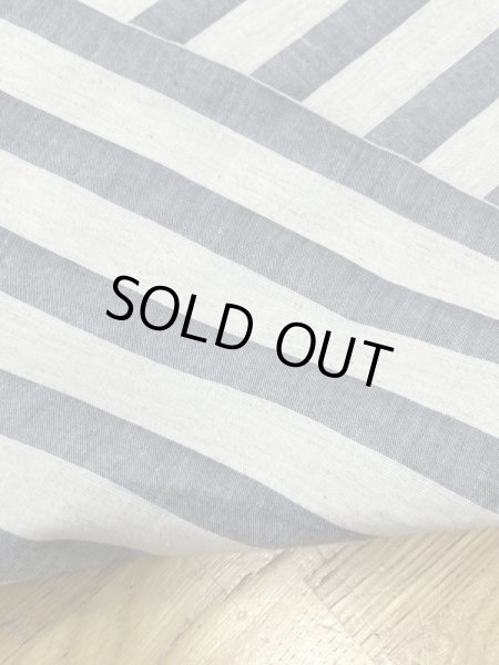 画像3: 生地:コットンリネン先染めワッシャーボーダー(白/紺) (3)