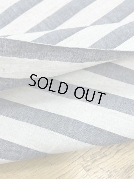 画像4: 生地:コットンリネン先染めワッシャーボーダー(白/紺) (4)