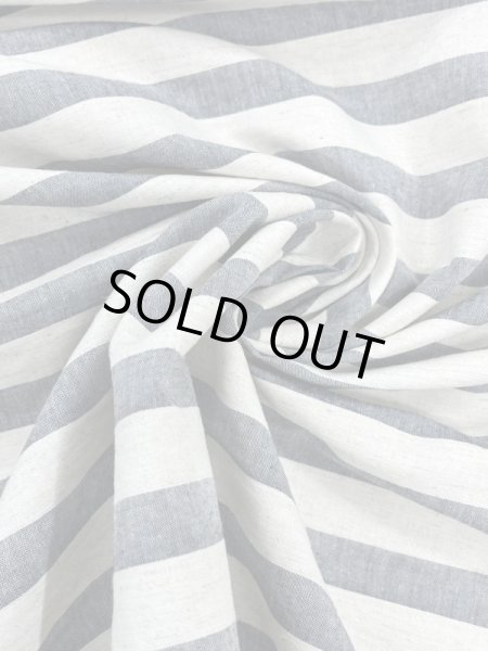 画像6: 生地:コットンリネン先染めワッシャーボーダー(白/紺) (6)