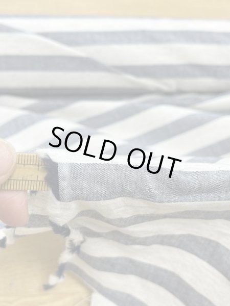 画像7: 生地:コットンリネン先染めワッシャーボーダー(白/紺) (7)