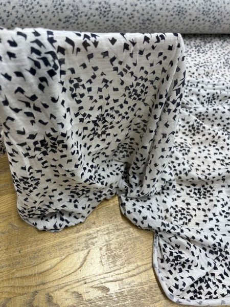 画像6: 生地:綿100%柄プリント天竺ニット(グレージュ/黒) (6)