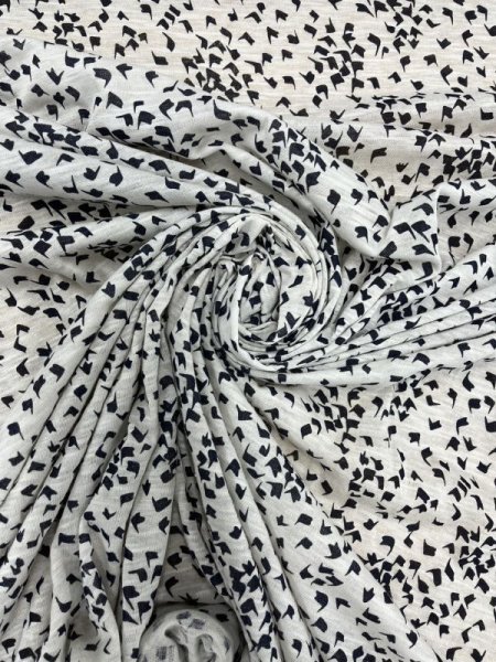 画像7: 生地:綿100%柄プリント天竺ニット(グレージュ/黒) (7)