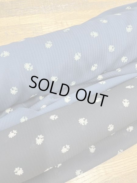 画像7: 生地:ストライプ織りプリントポリエステル(紺/ベージュ) (7)