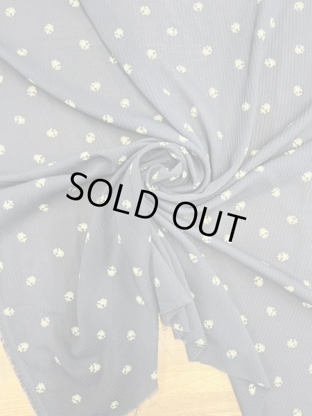 画像6: 生地:ストライプ織りプリントポリエステル(紺/ベージュ) (6)