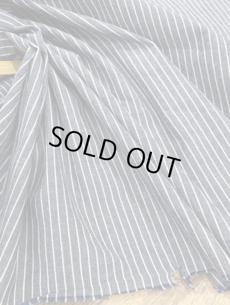 画像5: 生地：綿100％ピンストライプ柄ダンガリー（紺／白） (5)