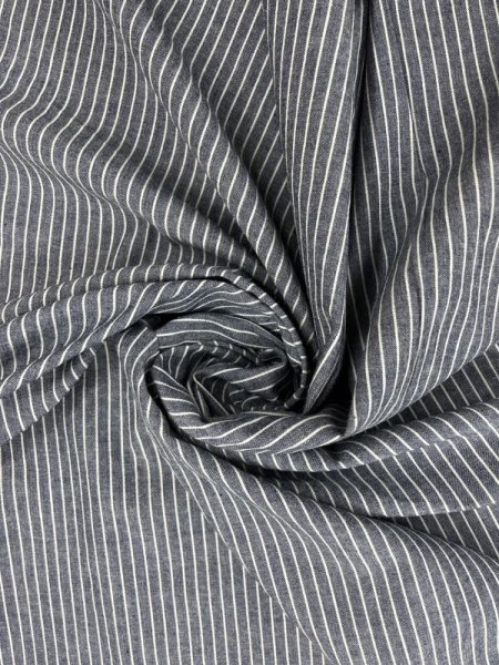 画像6: 生地:綿100%ピンストライプ柄ダンガリー(紺/白) (6)