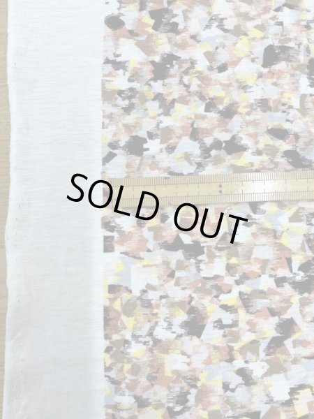 画像2: 生地:綿100%ペイント風プリントニット(白/茶オレンジ) (2)