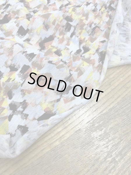 画像4: 生地:綿100%ペイント風プリントニット(白/茶オレンジ) (4)