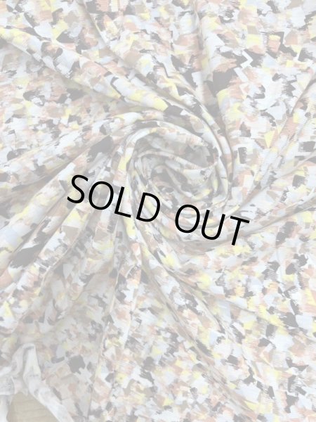 画像6: 生地:綿100%ペイント風プリントニット(白/茶オレンジ) (6)