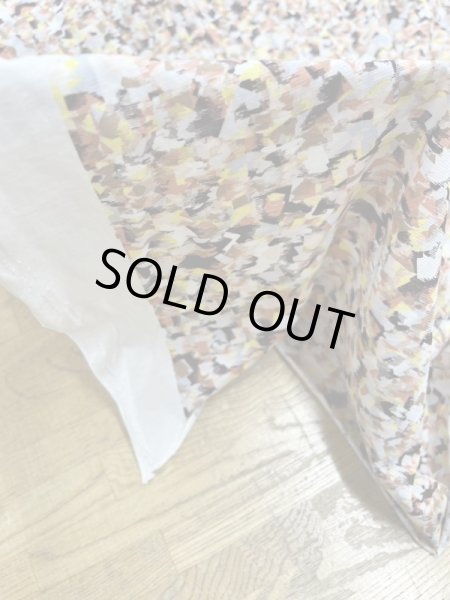 画像7: 生地:綿100%ペイント風プリントニット(白/茶オレンジ) (7)