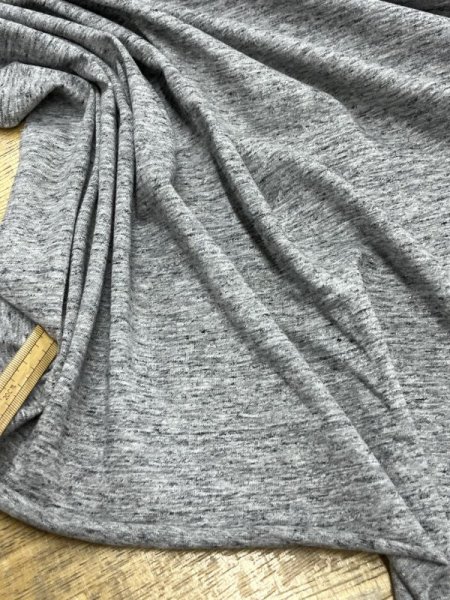 画像5: 生地:綿100%ツブツブ霜降り天竺ニット(グレー) (5)