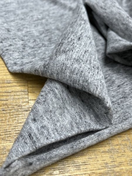 画像7: 生地:綿100%ツブツブ霜降り天竺ニット(グレー) (7)