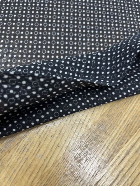 画像6: 生地：リング水玉柄シフォン（黒／白） (6)