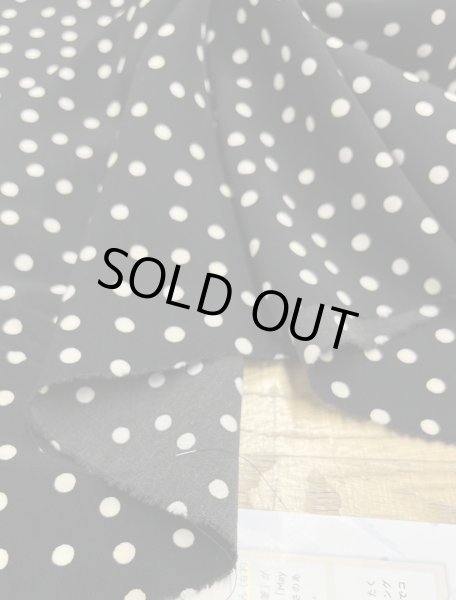 画像7: 生地：水玉柄ポリエステル100％（黒／生成） (7)