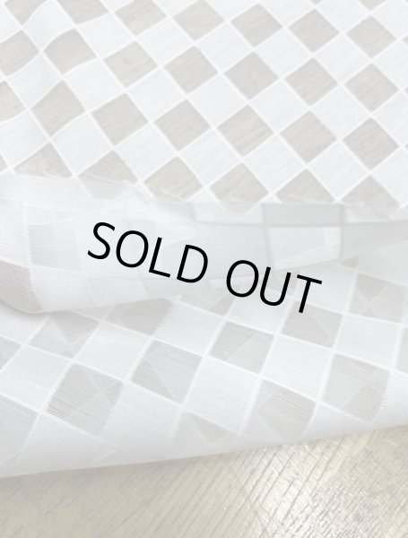 画像4: 生地：ポリエステル100％シアー素材格子柄（白） (4)