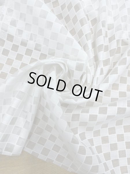 画像7: 生地：ポリエステル100％シアー素材格子柄（白） (7)