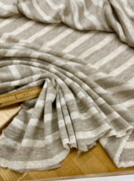 画像5: 生地:麻100%霜降り天竺ニット(ベージュ/グレージュ) (5)