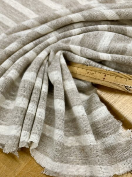 画像6: 生地:麻100%霜降り天竺ニット(ベージュ/グレージュ) (6)