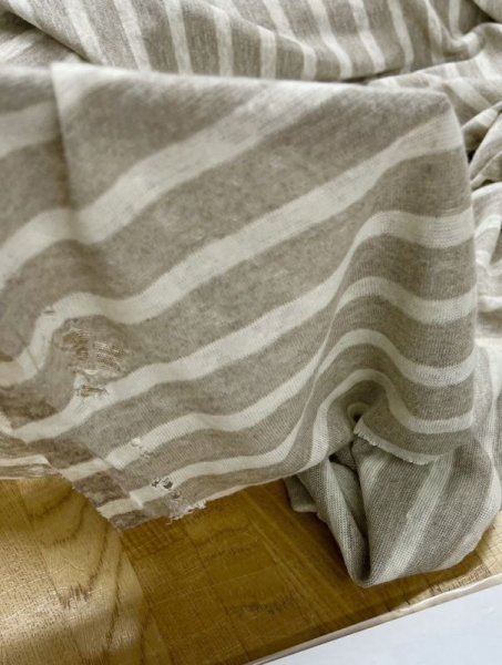 画像8: 生地:麻100%霜降り天竺ニット(ベージュ/グレージュ) (8)
