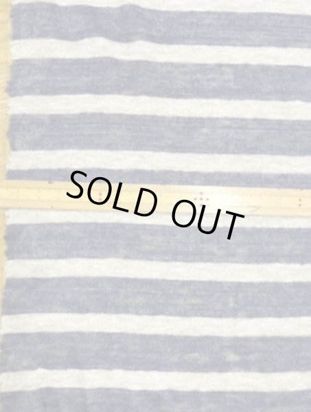 画像2: 生地:麻100%霜降り天竺ニット(インディコ/グレージュ) (2)