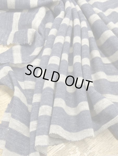 画像5: 生地:麻100%霜降り天竺ニット(インディコ/グレージュ) (5)