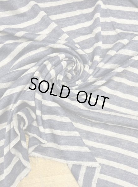 画像6: 生地:麻100%霜降り天竺ニット(インディコ/グレージュ) (6)