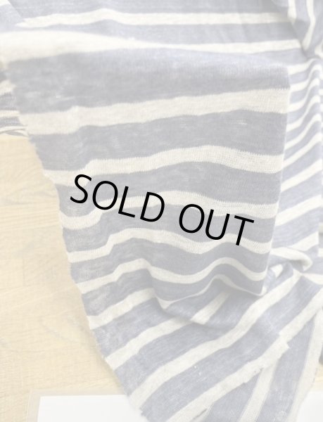 画像7: 生地:麻100%霜降り天竺ニット(インディコ/グレージュ) (7)