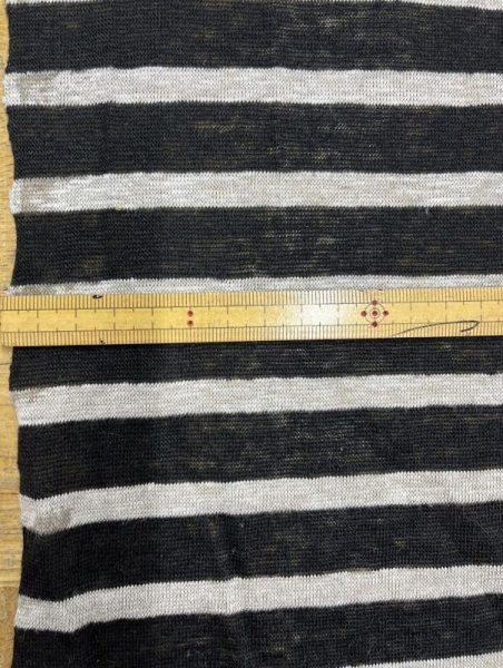 画像2: 生地:麻100%霜降り天竺ニット(黒/グレージュ) (2)