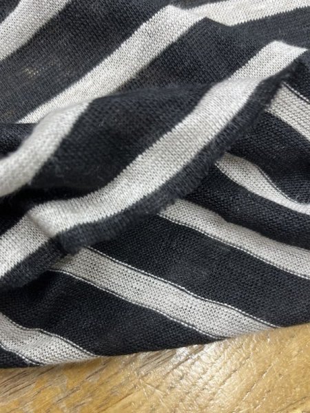 画像4: 生地:麻100%霜降り天竺ニット(黒/グレージュ) (4)