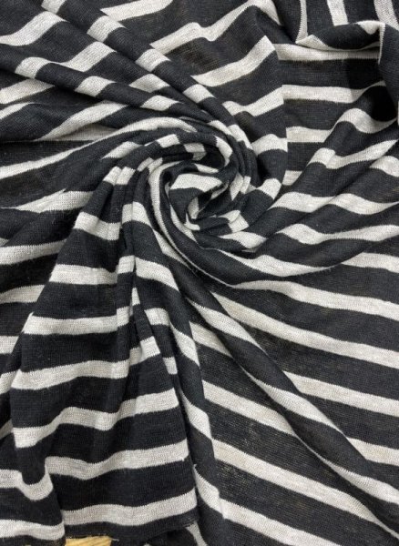 画像6: 生地:麻100%霜降り天竺ニット(黒/グレージュ) (6)