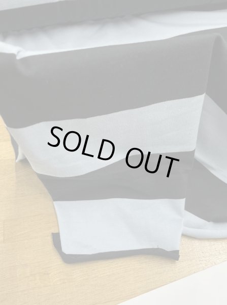 画像7: 生地:綿100%太ボーダー柄天竺ニット(サックス/黒) (7)