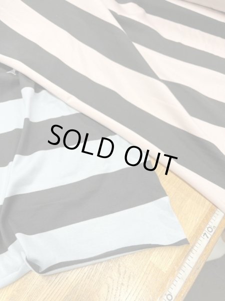 画像8: 生地:綿100%太ボーダー柄天竺ニット(ピンク/黒) (8)