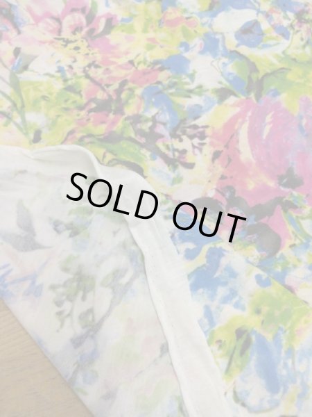 画像3: 生地:綿レーヨンボタニカル柄カラフルニット(オフ地) (3)