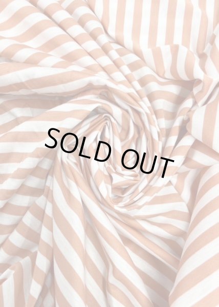 画像5: 生地:シルケット加工綿100%ボーダー柄天竺ニット(オフ/オレンジ) (5)