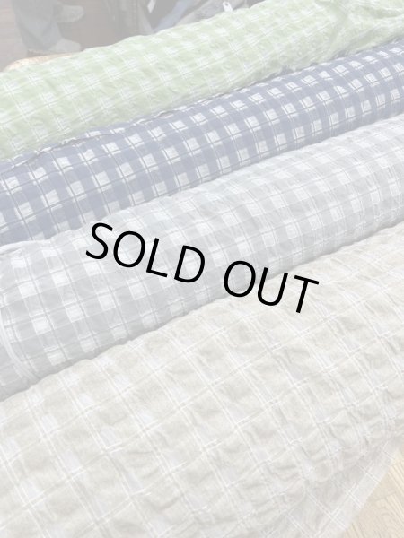 画像7: 生地:綿キュプラ混格子柄リップル(紺) (7)