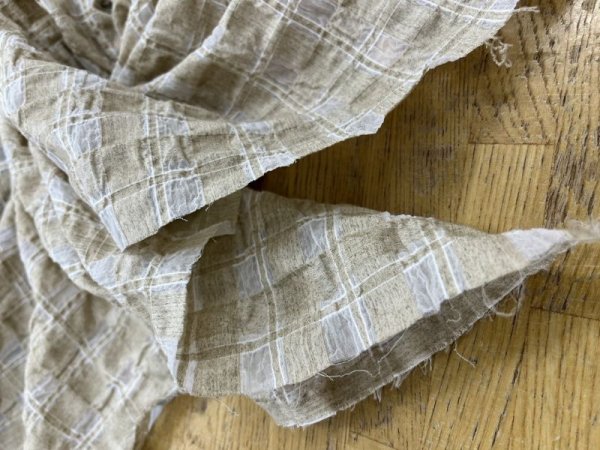 画像7: 生地:綿キュプラ混格子柄リップル(ベージュ) (7)