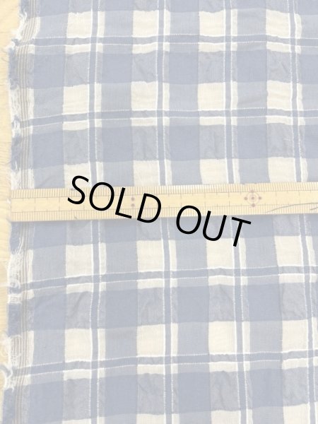 画像2: 生地:綿キュプラ混格子柄リップル(紺) (2)