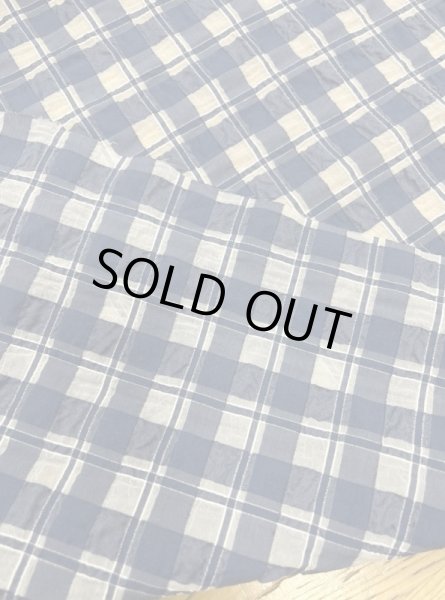 画像3: 生地:綿キュプラ混格子柄リップル(紺) (3)