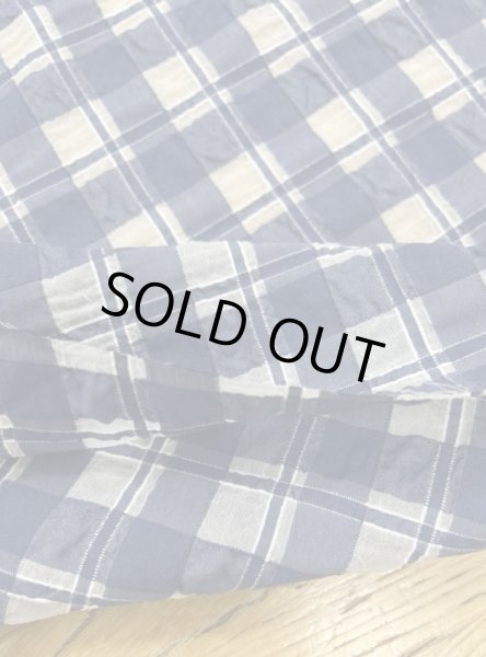 画像4: 生地:綿キュプラ混格子柄リップル(紺) (4)