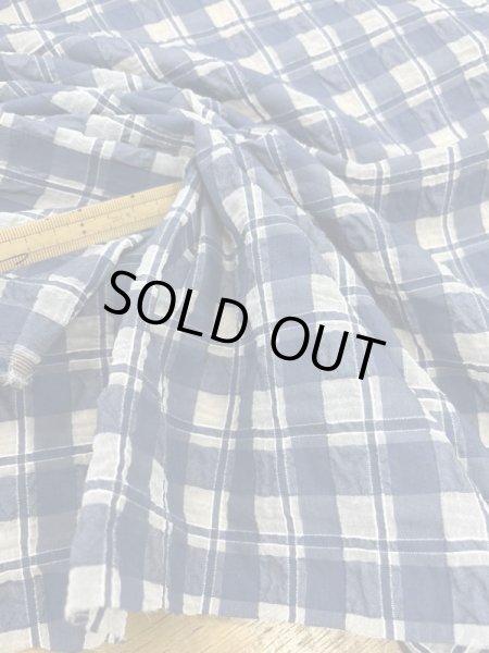 画像5: 生地:綿キュプラ混格子柄リップル(紺) (5)